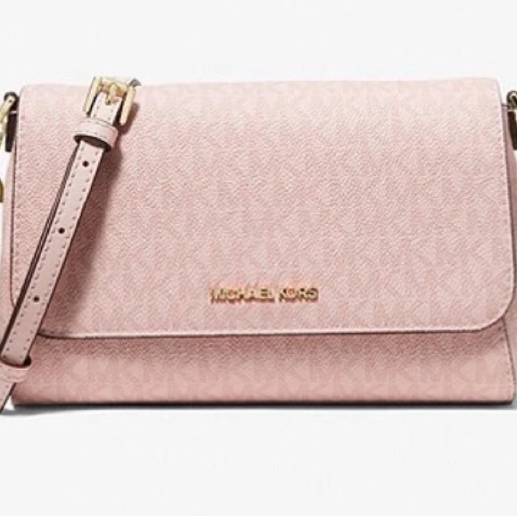 Micheal Kors Signature Jet SetLogo MEDIUM Pink Blush Crossbody BagNWTS!!